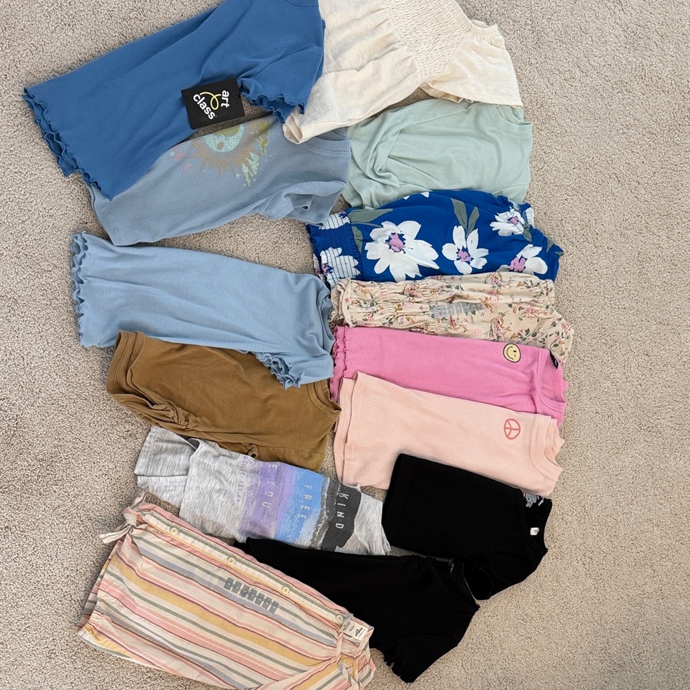Little girls short sleeve tops